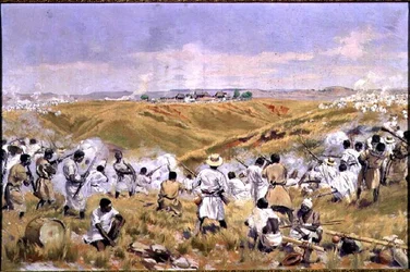 Die Schlacht von Tsaratsora, Madagaskar, 1. Juli 1895